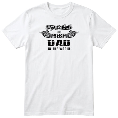 Best Dad in the World Wings T-Shirt - White