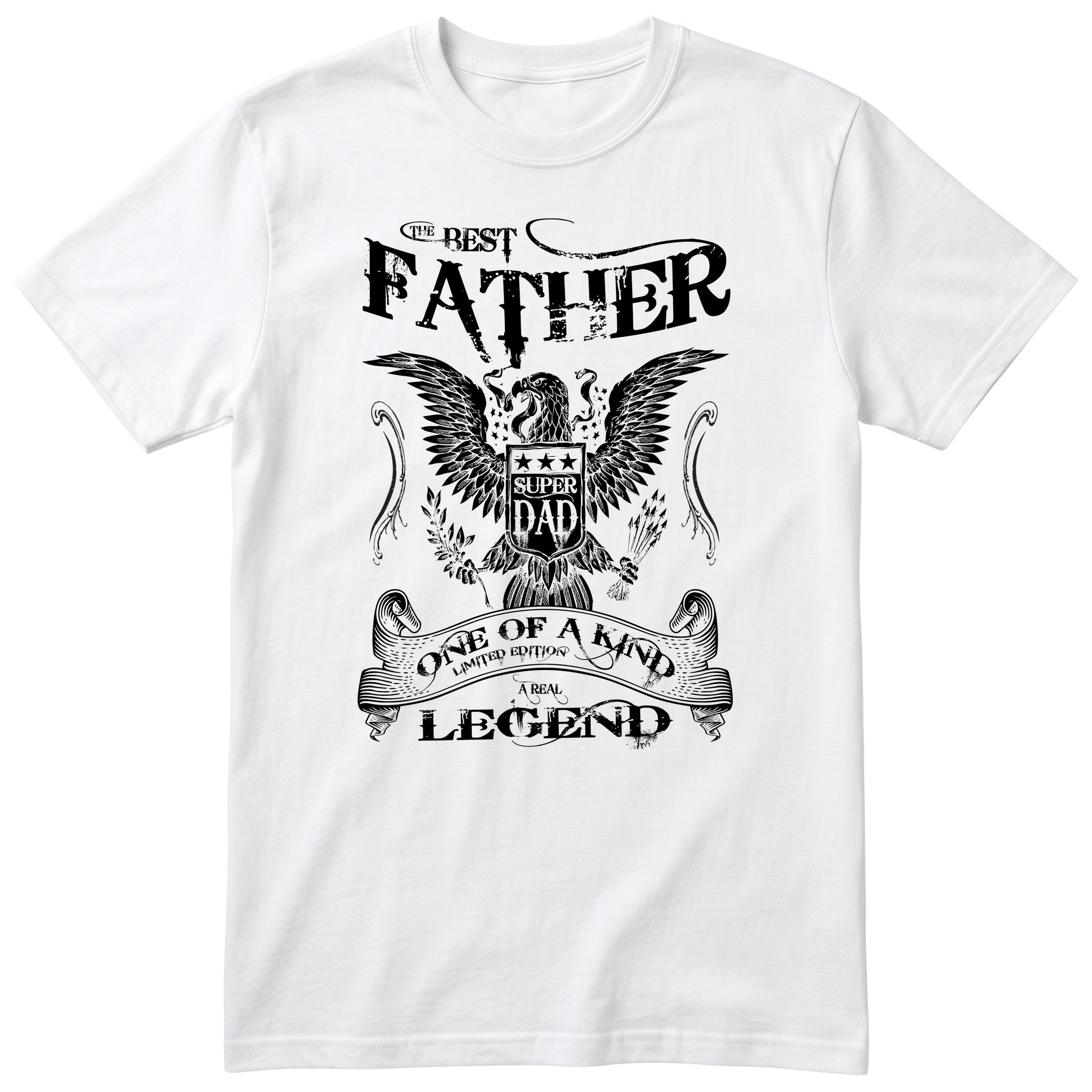 Best Father Super Dad Eagle T-Shirt - White