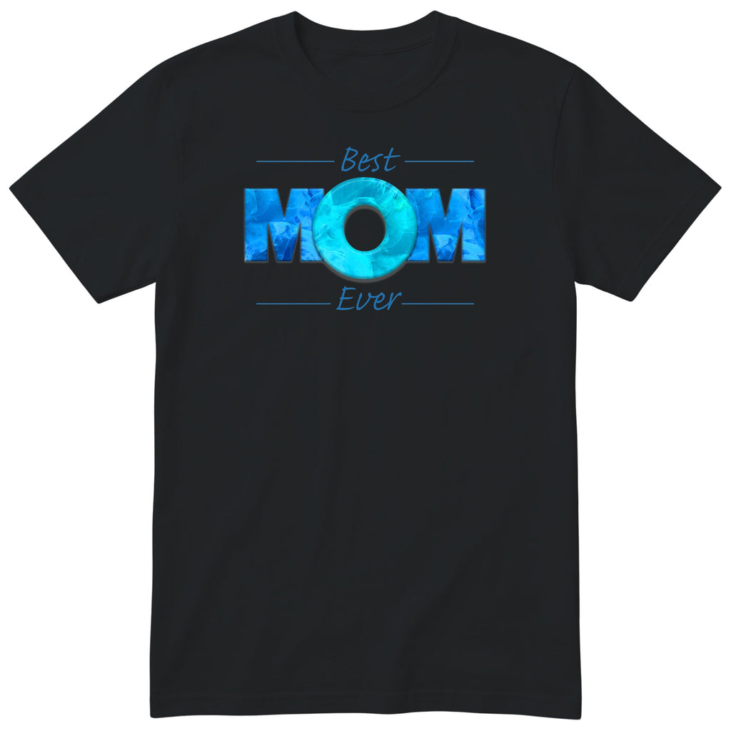 Best Mom Ever blue design t-shirt - black