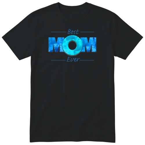 Best Mom Ever blue design t-shirt - black