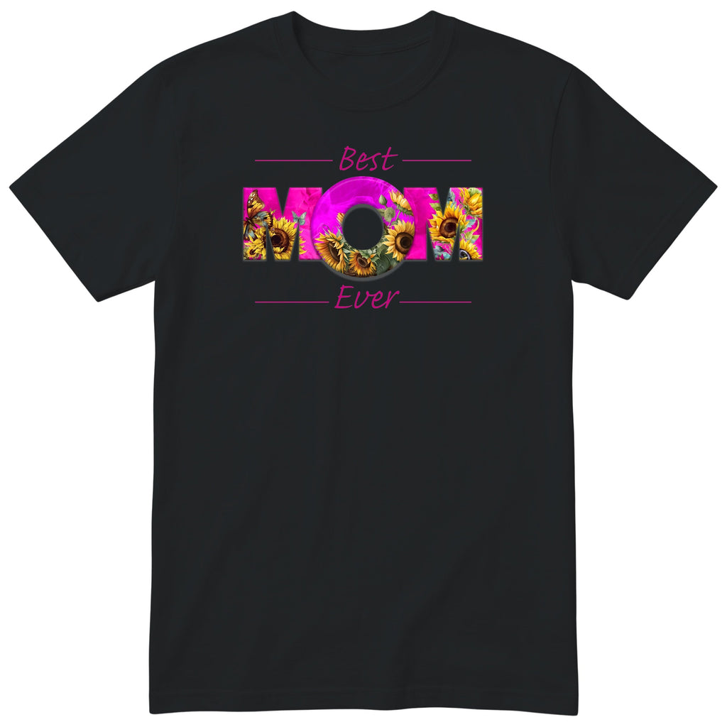 Best Mom Ever Pink Sunflower - Black