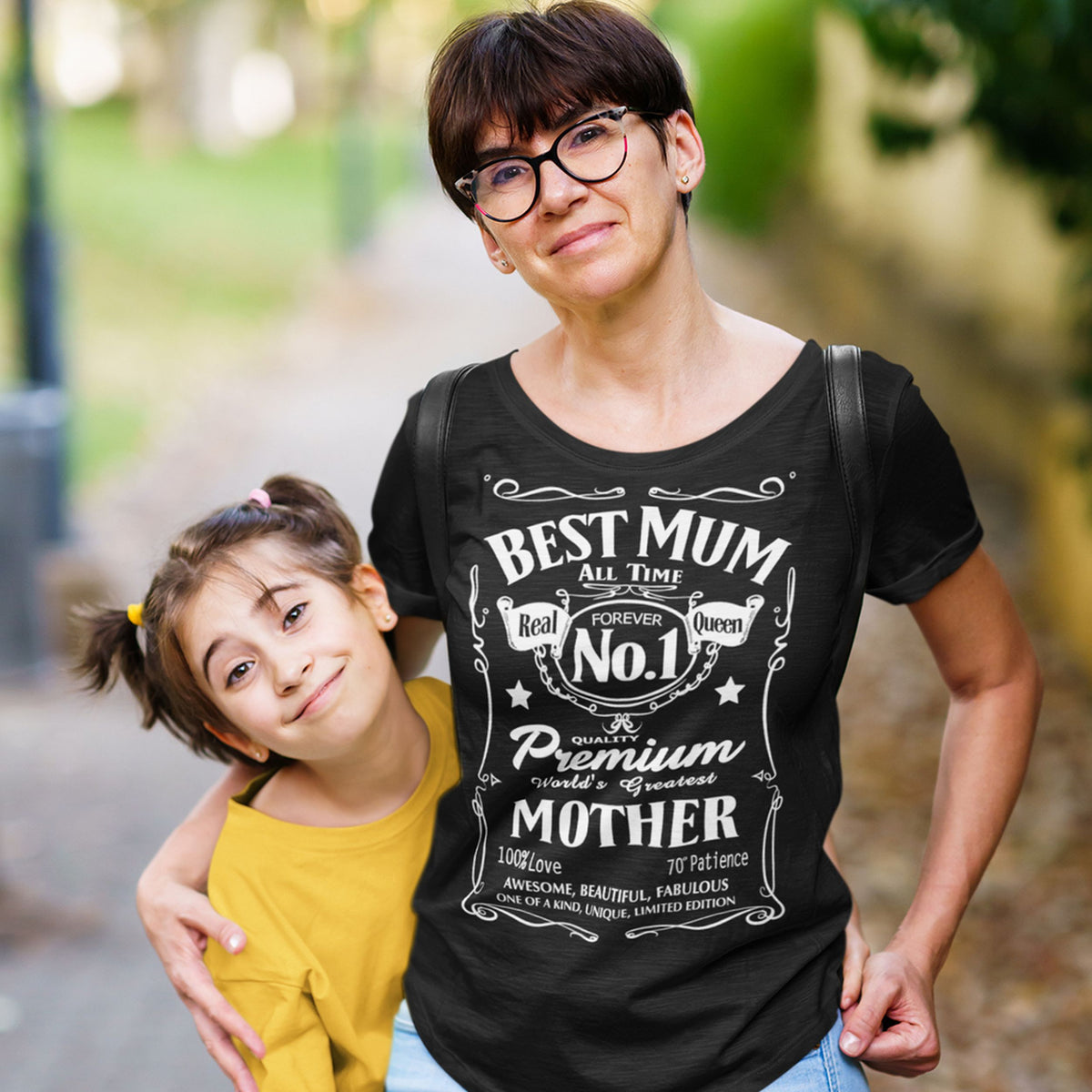Best Mum Whisky Label - Retro Mother's Day T-Shirt for Her - lifestyle photo 2 of 5