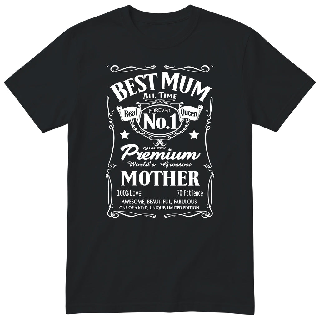 Best Mum Vintage Label - Black