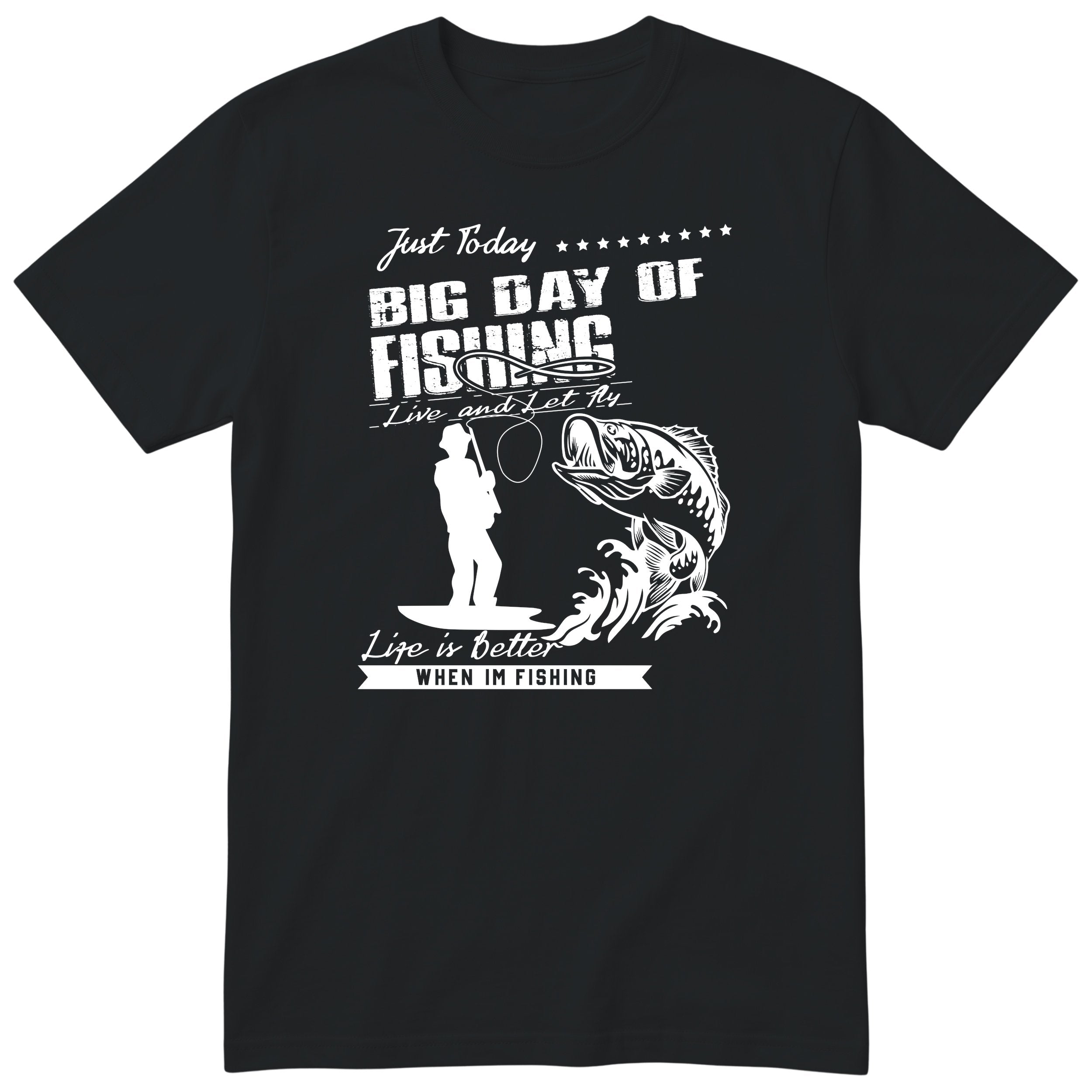 Big Day of Fishing angler tee black