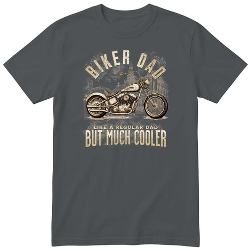 Biker Dad Chopper Motorcycle T-Shirt - Charcoal