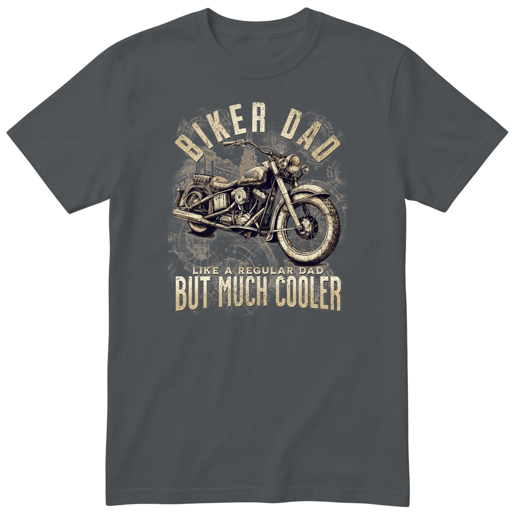 Biker Dad Vintage Motorcycle T-Shirt - Charcoal
