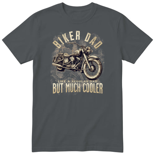 Biker Dad Vintage Motorcycle T-Shirt - Charcoal