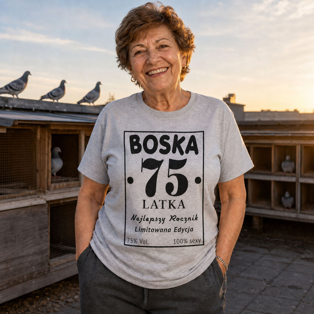 BOSKA 75 LATKA - Koszulka na 75 Urodziny dla Niej, Prezent