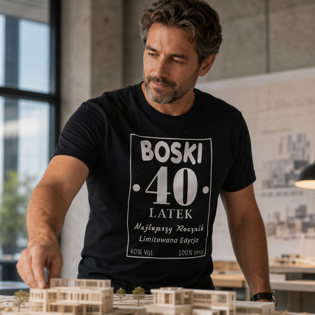 BOSKI 40 LATEK - Koszulka na 40 Urodziny dla Niego, Prezent