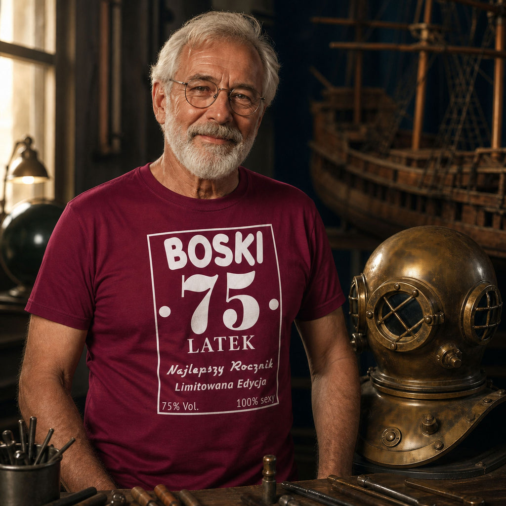 BOSKI 75 LATEK - Koszulka na 75 Urodziny dla Niego, Prezent