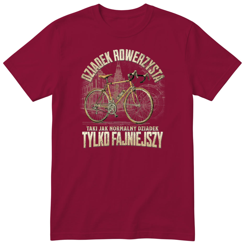Dziadek Rowerzysta Rower Szosowy - Śmieszna Koszulka Prezent dla Dziadka
