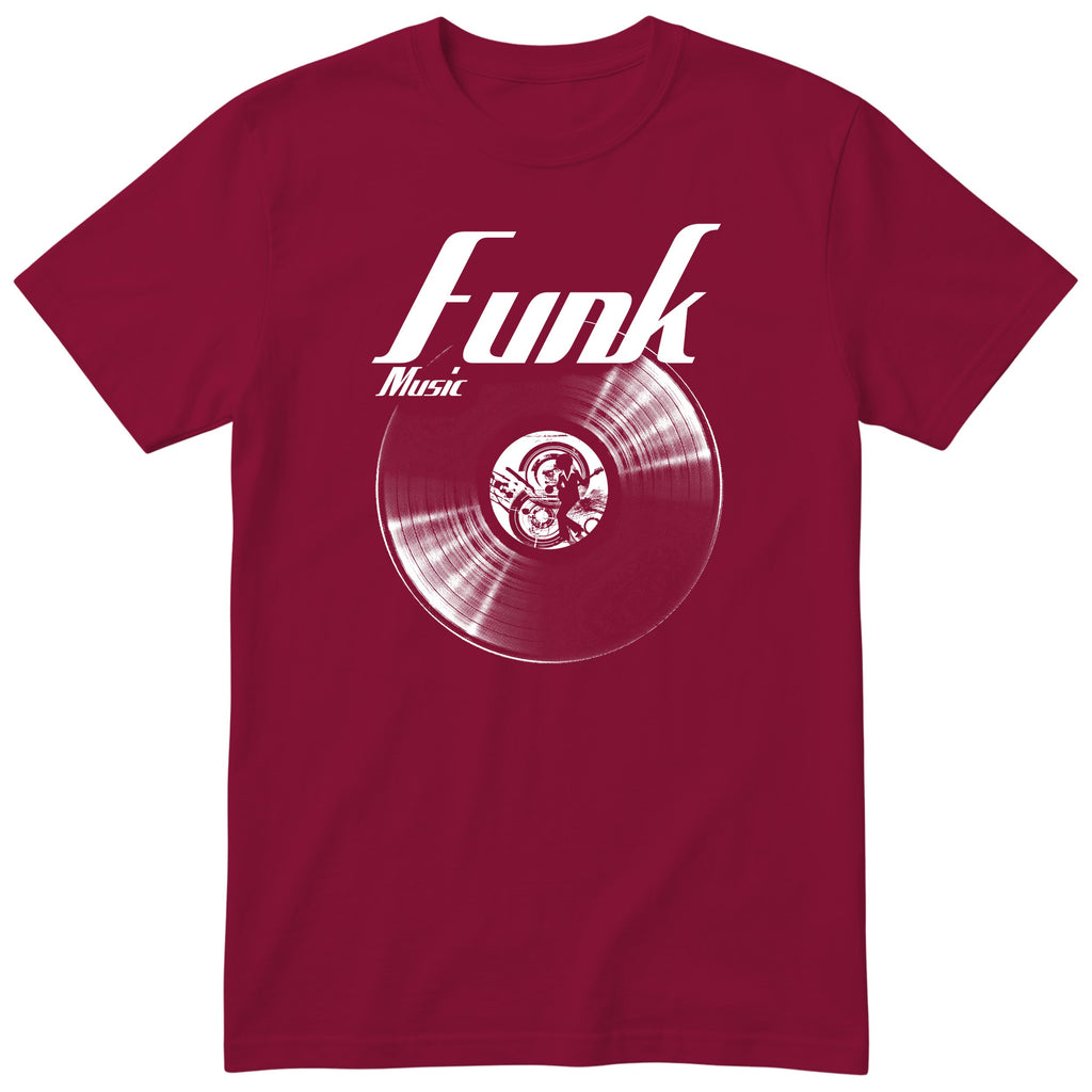 Burgundy Funk Music Vinyl Records t-shirt - vinyl record print, gift for funk fans, GitGraf