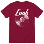 Burgundy Funk Music Vinyl Records t-shirt - vinyl record print, gift for funk fans, GitGraf