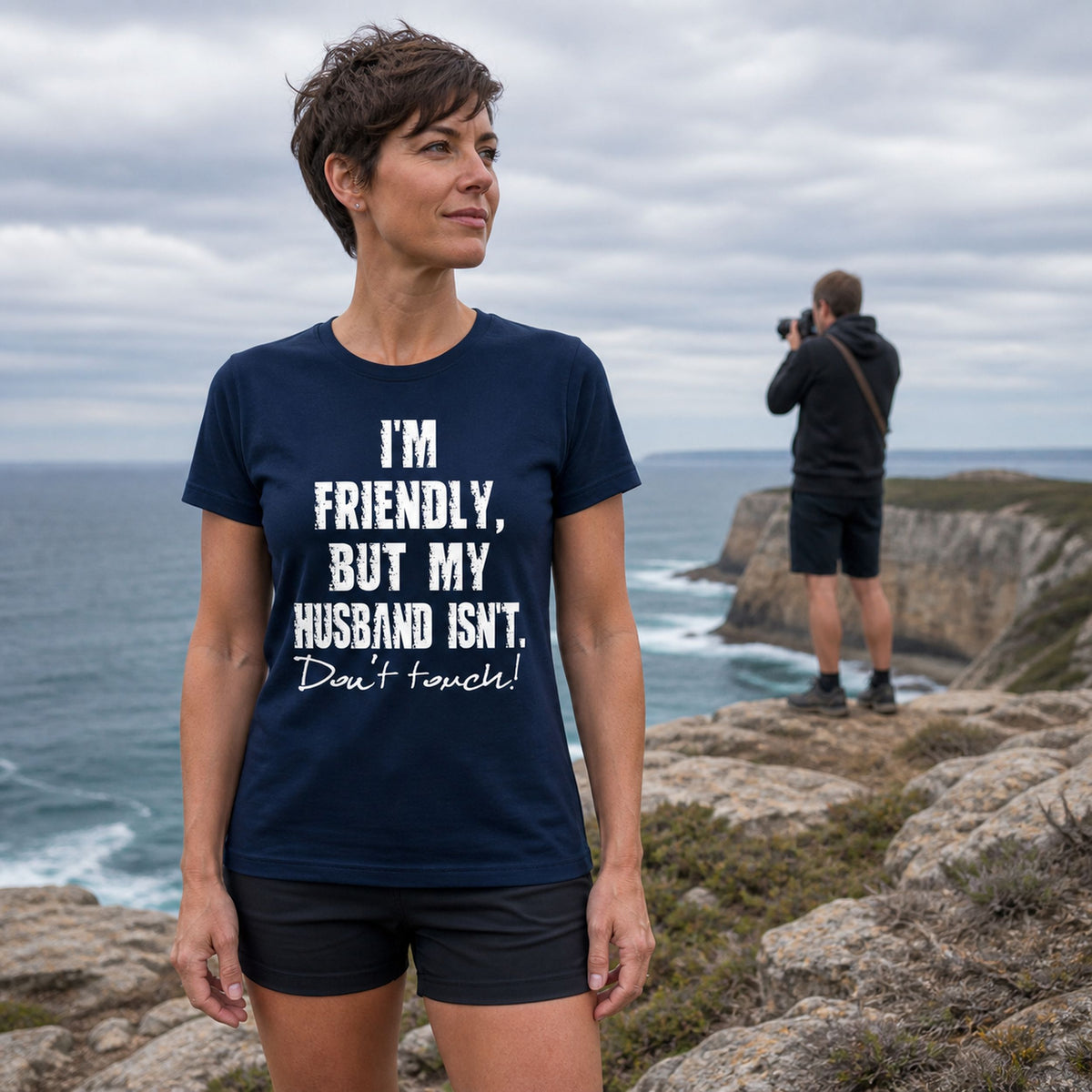 Koszulka dla Żony - I'm Friendly But My Husband Isn't | Od Męża