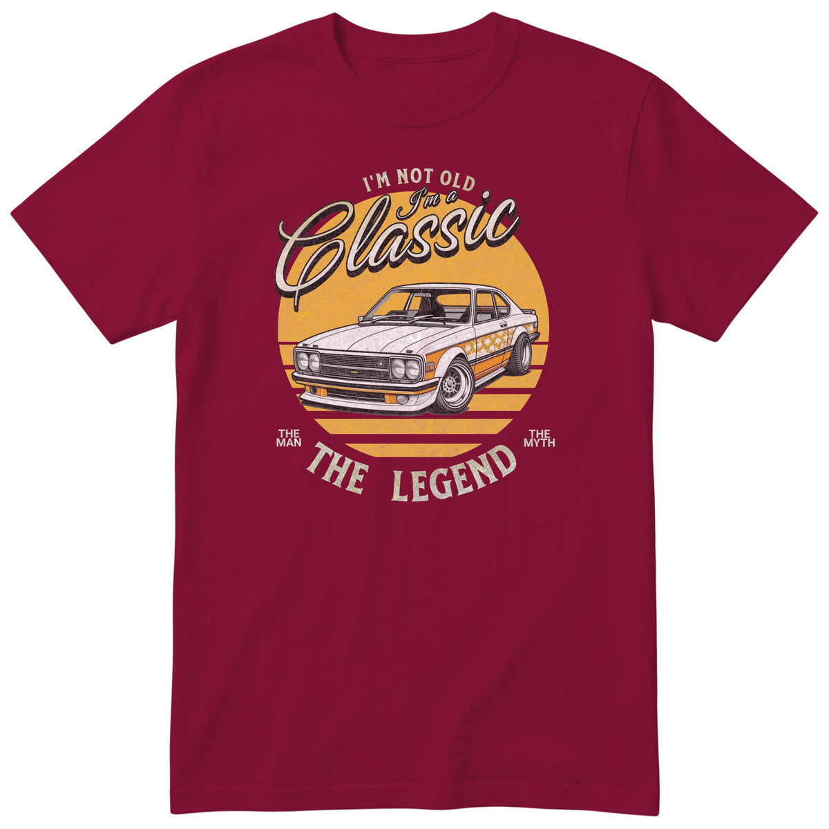 Burgundy I'm Not Old I'm a Classic t-shirt - retro sports car birthday gift for him