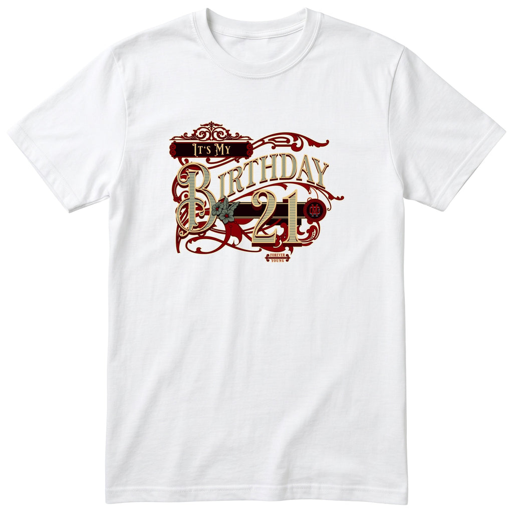 It's My Birthday 21 retro tee - white