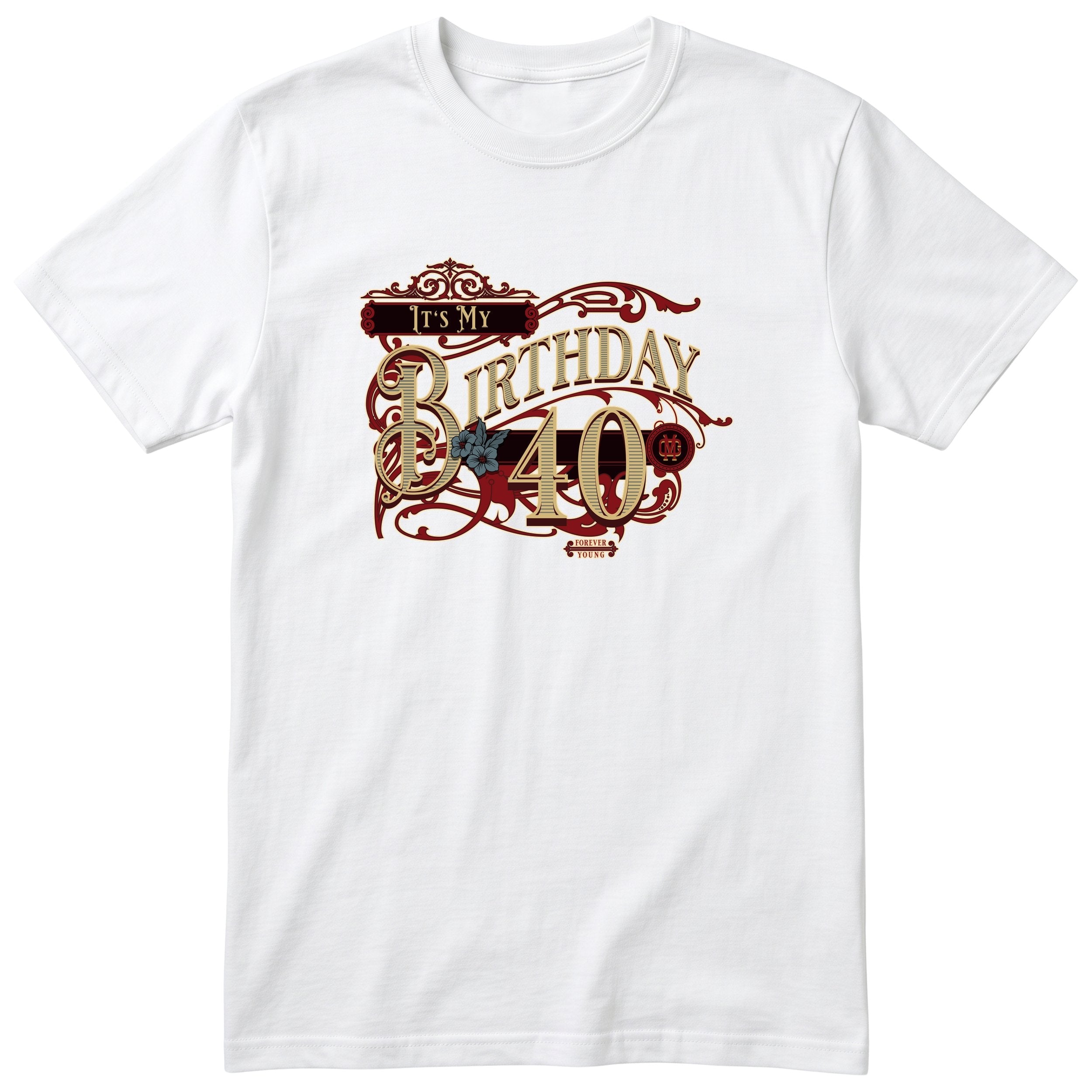 It's My Birthday 40 retro tee - white