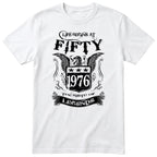 White Life Begins At Fifty t-shirt - 50th birthday gift for him with an eagle crest