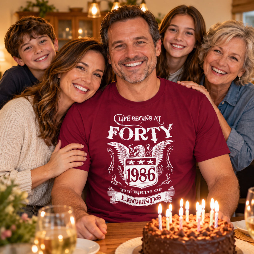 Life Begins At Forty - Koszulka na 40 Urodziny dla Niego