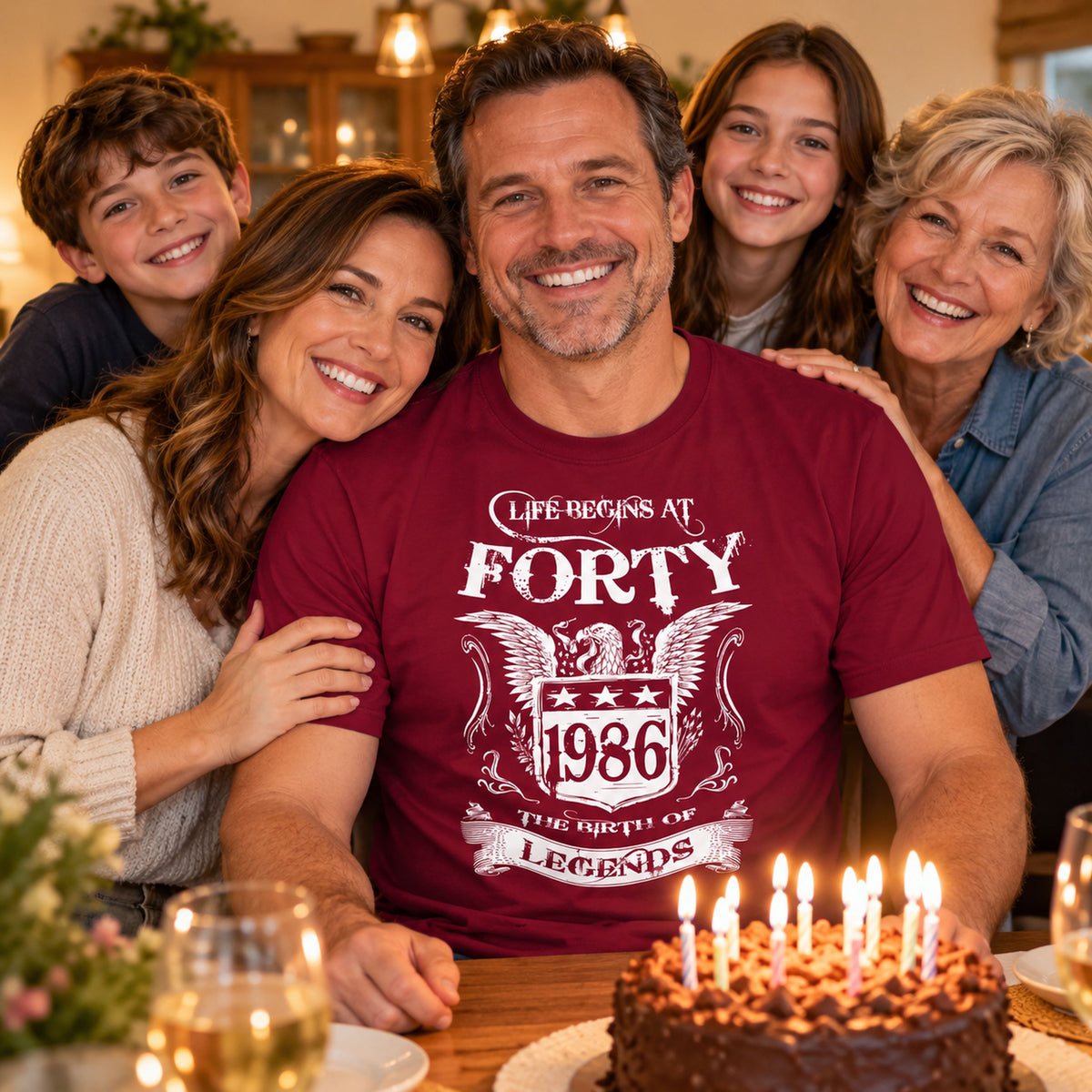 Life Begins At Forty - Koszulka na 40 Urodziny dla Niego