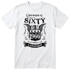 White Life Begins At Sixty t-shirt - 60th birthday gift for him with an eagle crest