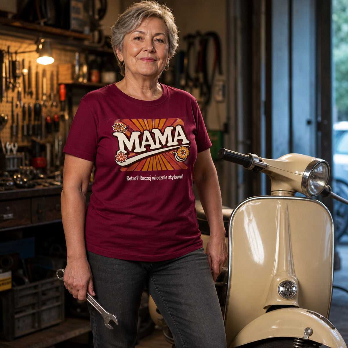 Mama Retro Stylowa - Koszulka na Dzień Matki, Vintage