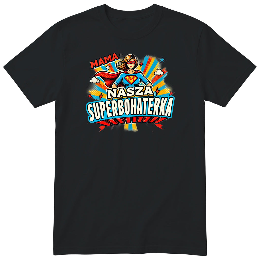 Koszulka czarna - Mama Superbohaterka