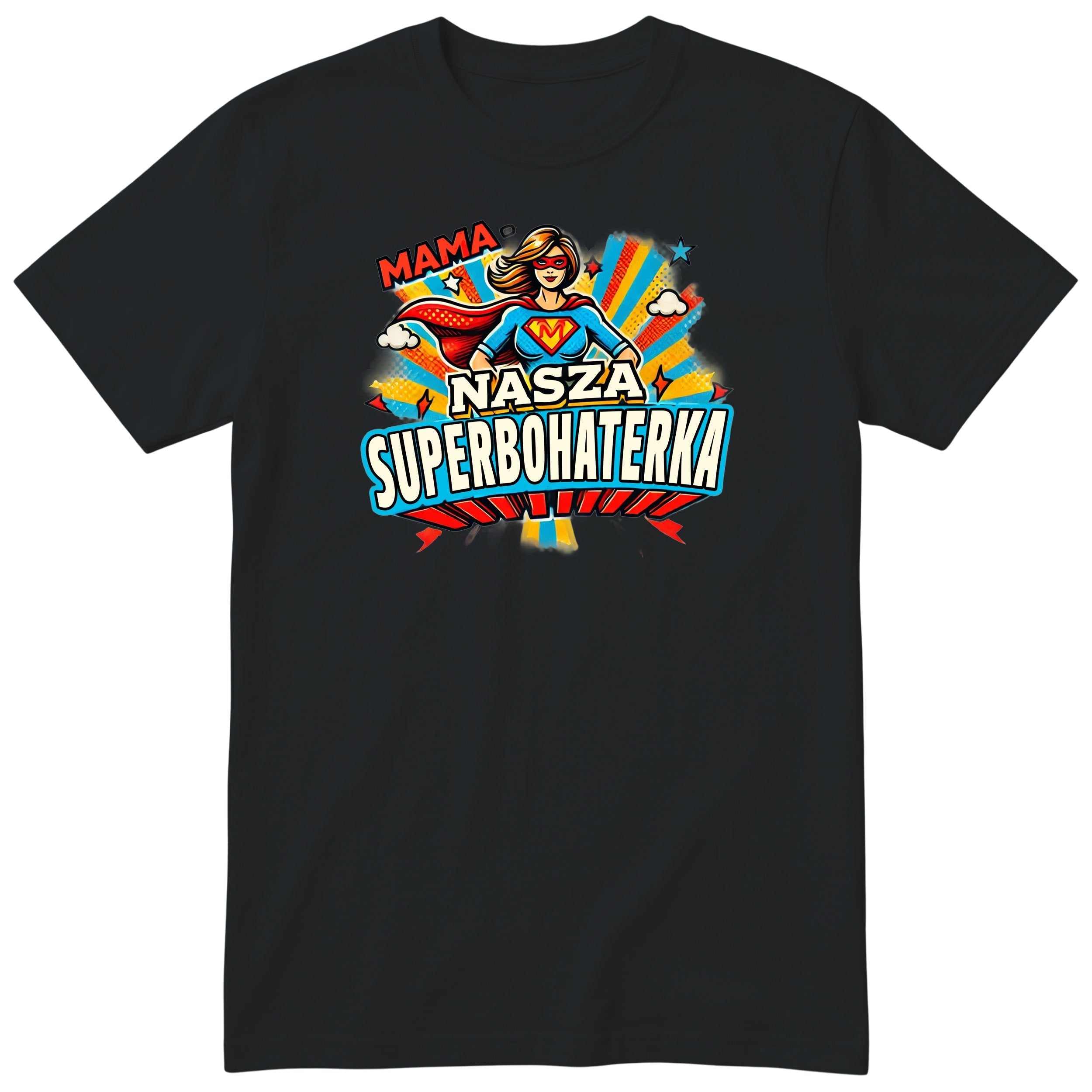 Koszulka czarna - Mama Superbohaterka