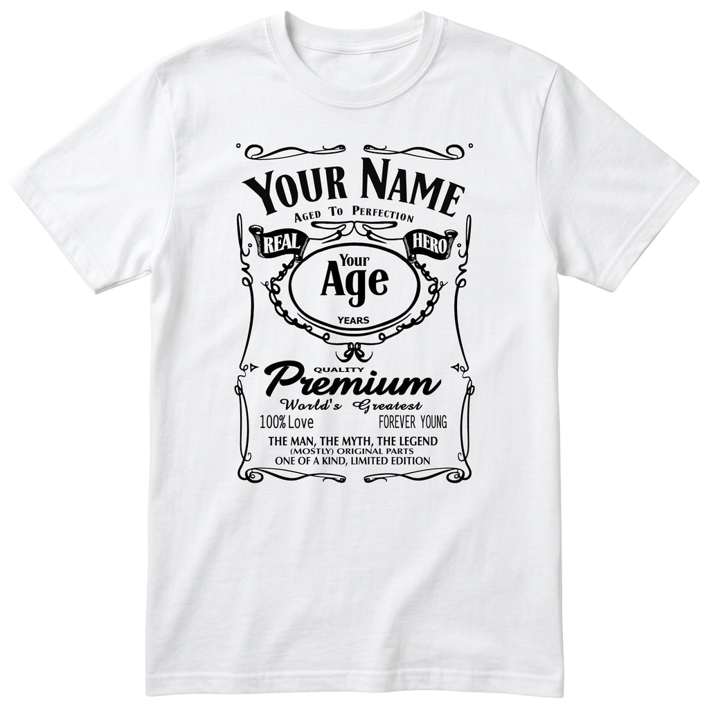 Legend Personalised Birthday T-Shirt for Him - White