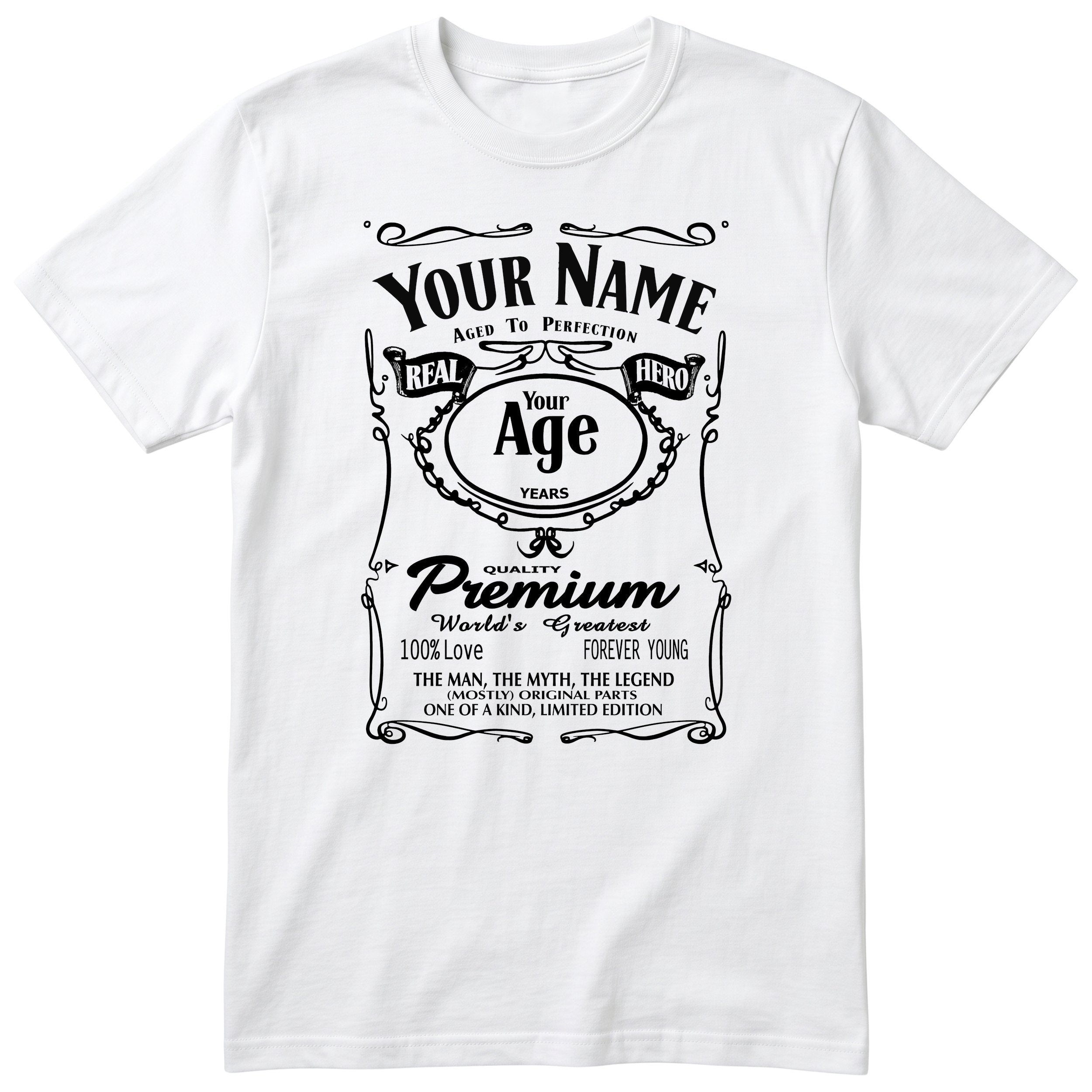 Legend Personalised Birthday T-Shirt for Him - White