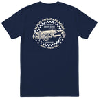 Live Fast Drive Hard garage tee navy back