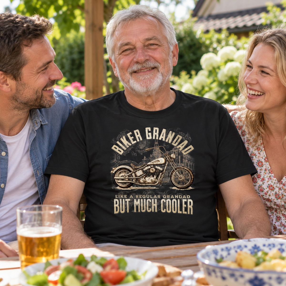 Chopper Biker Grandad - Koszulka dla Dziadka z Chopperem