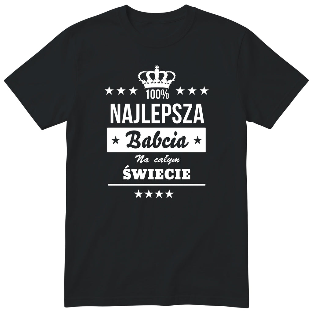 Koszulka Najlepsza Babcia Na Całym Świecie - kolor czarny, prezent dla babci