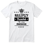 Biała koszulka 100% Najlepszy Dziadek Na Całym Świecie