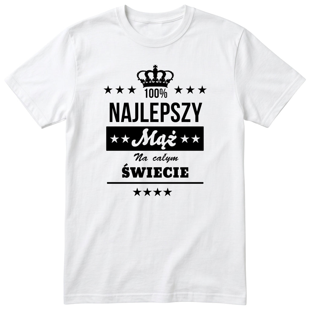 Koszulka Najlepszy Mąż Na Całym Świecie - kolor biały, prezent dla męża
