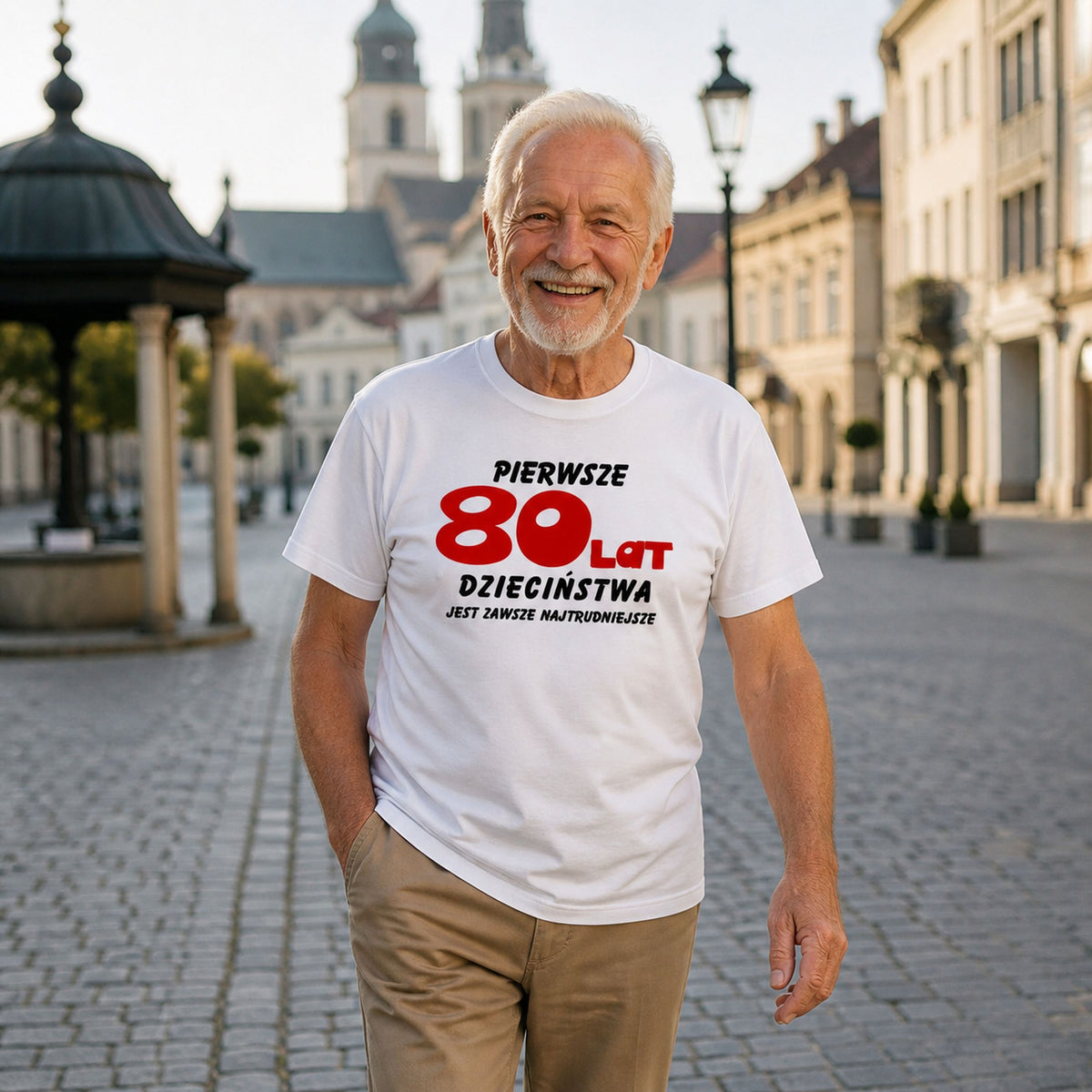 Koszulka na 80 Urodziny - Śmieszny Prezent od Znajomych