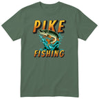 Pike Fishing T-Shirt - Gift for Anglers and Fishermen - Olive