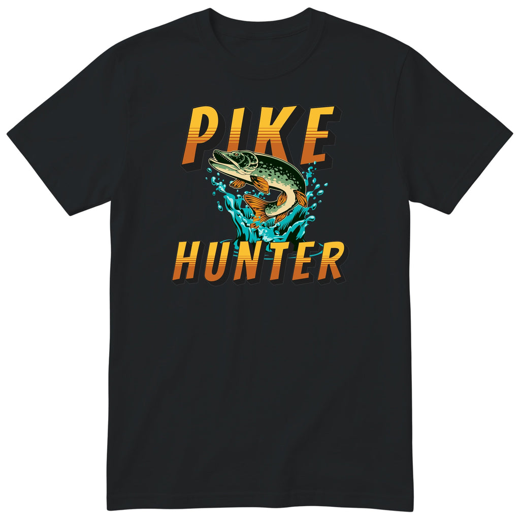 Pike Hunter Fishing T-Shirt - Gift for Anglers | Fisherman Tee - Black