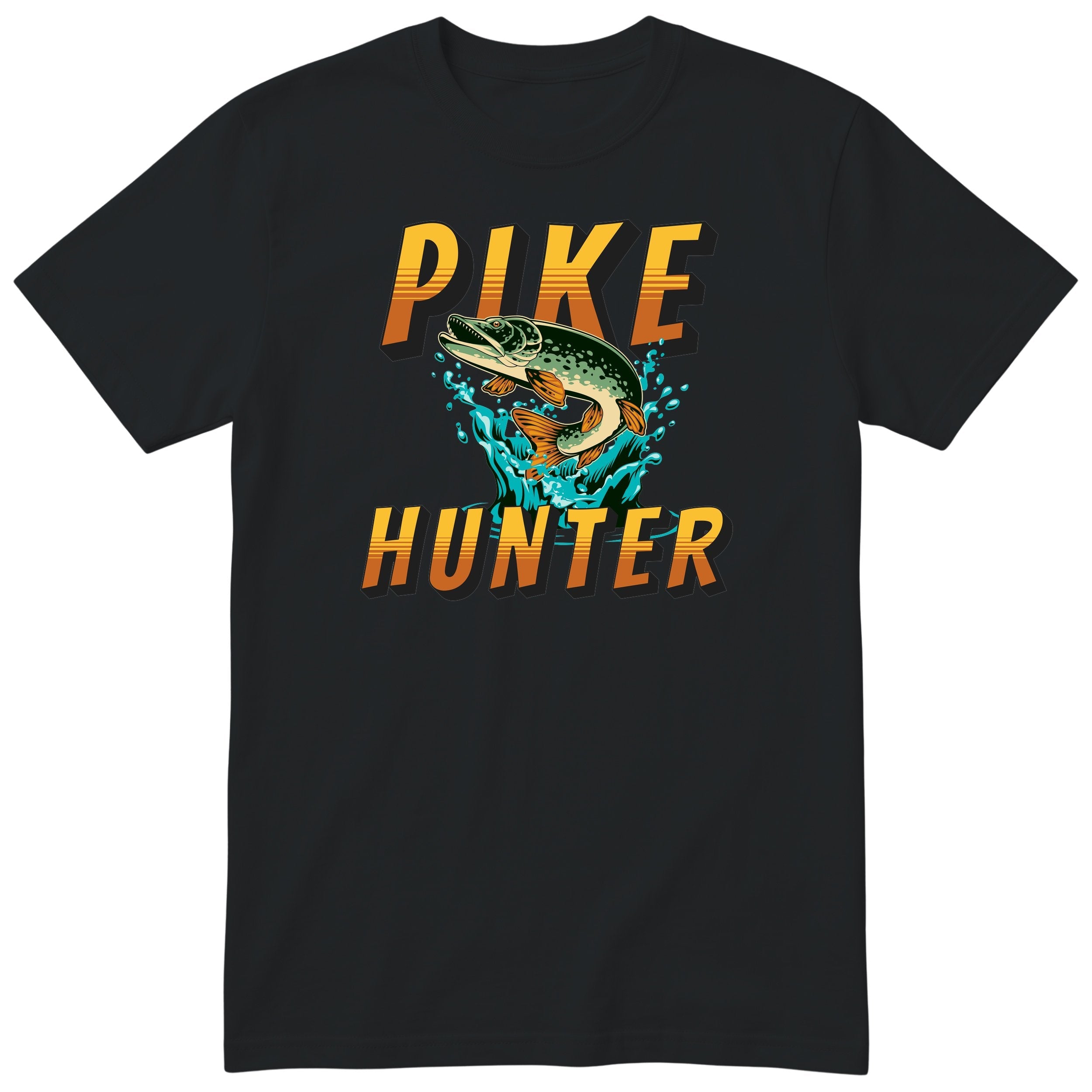 Pike Hunter Fishing T-Shirt - Gift for Anglers | Fisherman Tee - Black