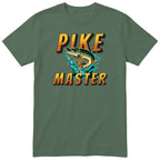 Pike Master Fishing T-Shirt - Funny Angler Gift Tee for Men - Olive