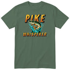 Pike Whisperer T-Shirt | Funny Pike Fishing Gift for Anglers - Olive