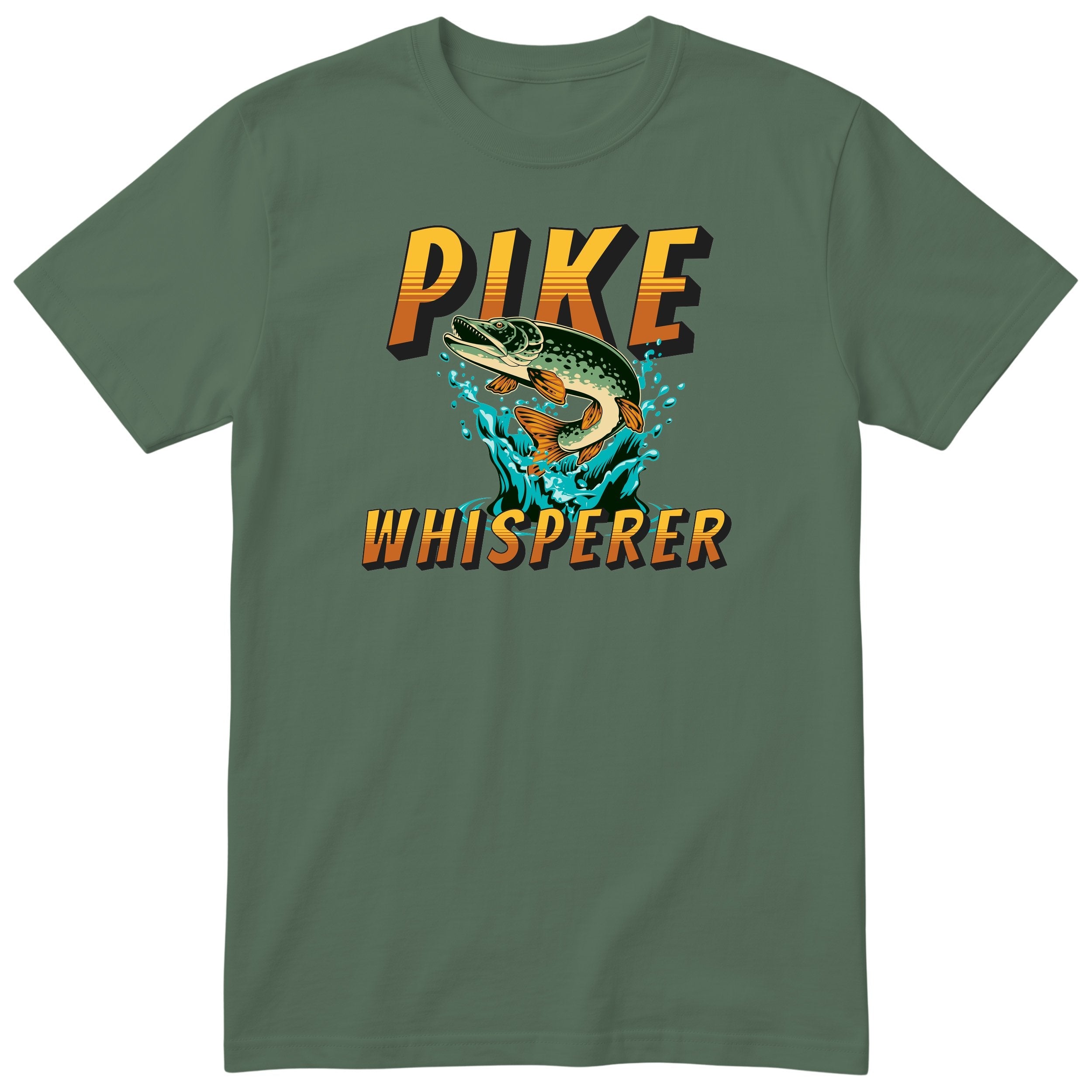 Pike Whisperer T-Shirt | Funny Pike Fishing Gift for Anglers - Olive