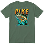 Pike Fishing T-Shirt | Angler Gift for Dad | Fisherman Tee - Olive