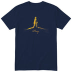 Pray T-Shirt | Gold Prayer Hands Faith Tee | Christian Gift - Navy