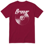 Burgundy Reggae Music Vinyl Records t-shirt - vinyl record print, gift for reggae fans, GitGraf