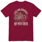 Burgundy Cycling Grandad T-Shirt t-shirt - vintage road bike with drop handlebars, warm sepia tones, gift for grandad