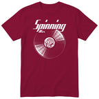Burgundy Spinning Wax Vinyl Records t-shirt - vinyl record print, gift for vinyl DJs, GitGraf