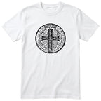 Saint Benedict Medal T-Shirt - Catholic Faith Gift - White