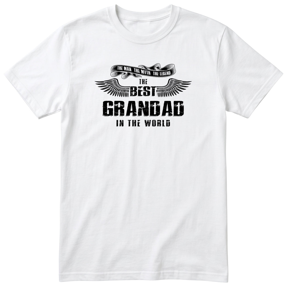 White The Best Grandad In The World wings t-shirt - the man, the myth, the legend, gift for grandad