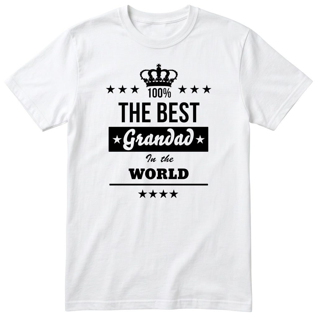 The Best Grandad In The World t-shirt - white, funny gift from grandkids